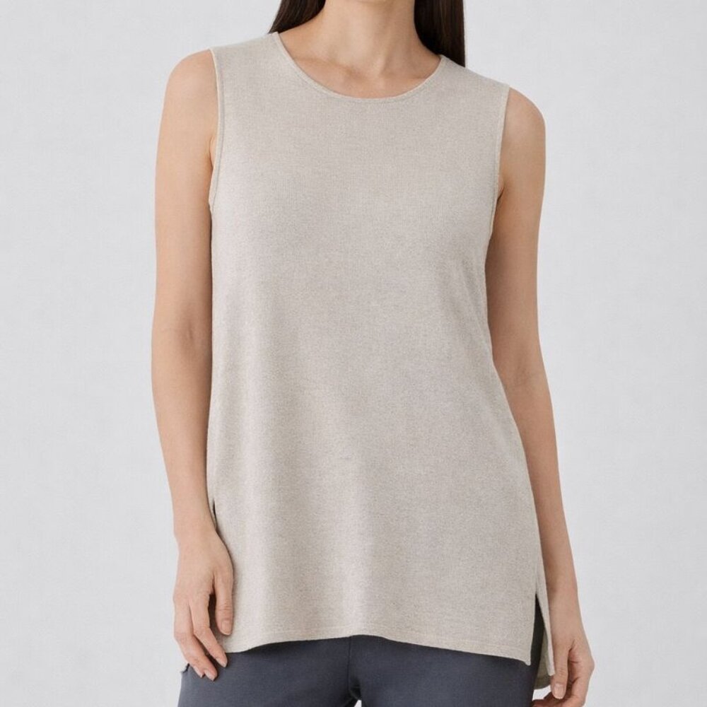 Eileen Fisher Wool Top Tan‎ Medium